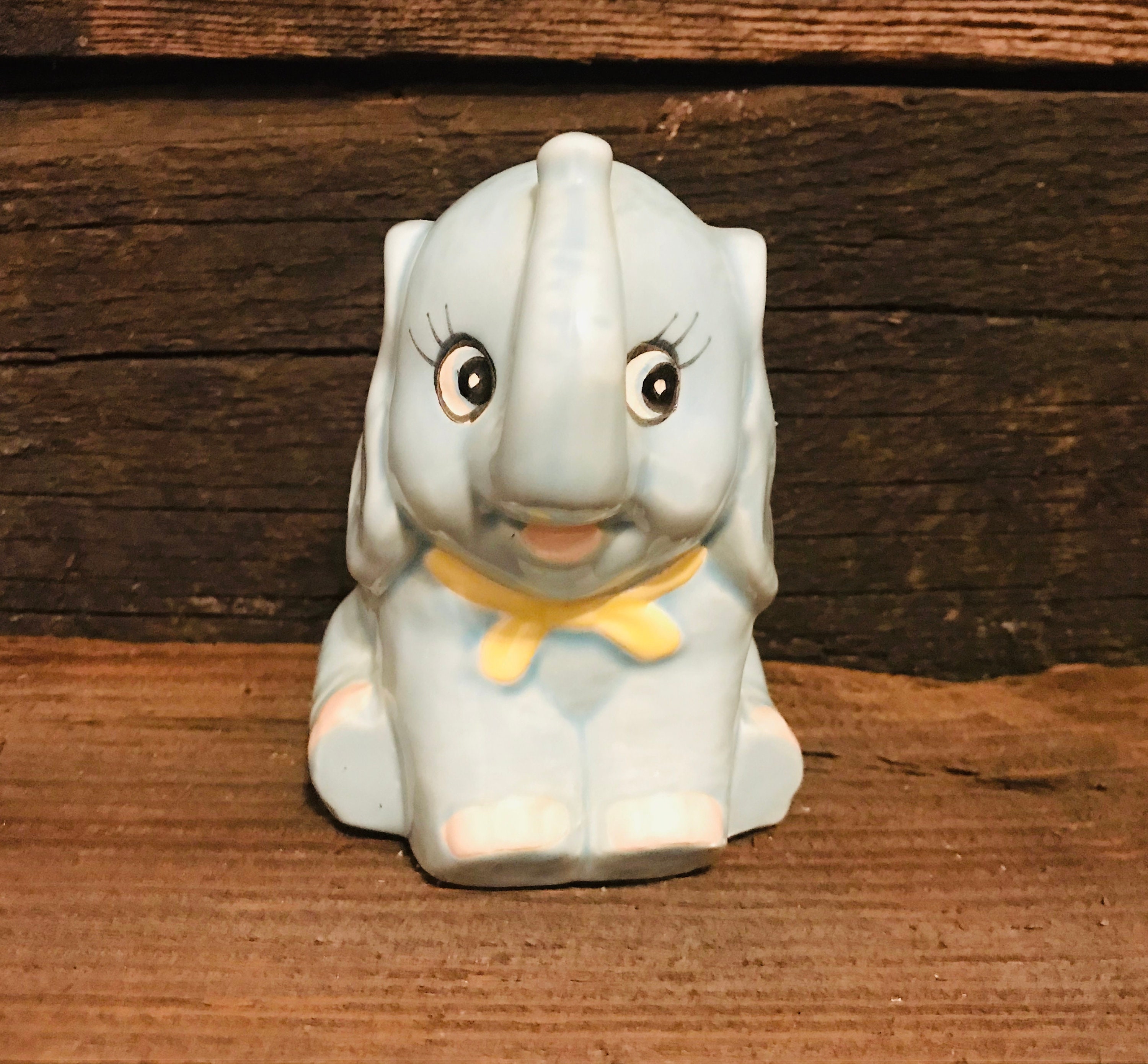 Vintage baby elephant vase blue elephant vintage elephants Etsy