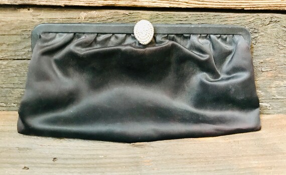 Vintage Black Clutch, vintage purse, vintage clutc