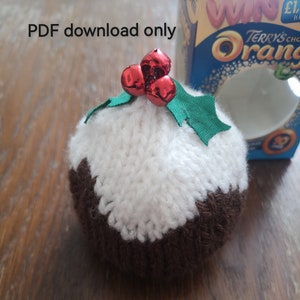 Christmas Pudding Chocolate Orange Cosy Cover PDF  Digital Knitting Pattern Download