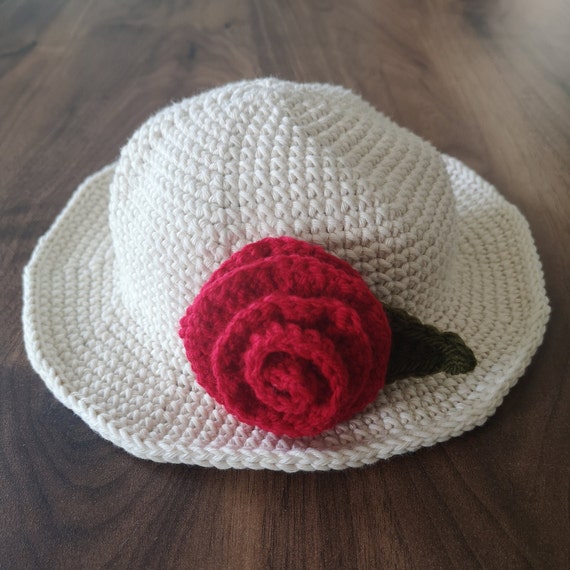 Crochet Sun Hat: Summer Rose Cotton Kids Bucket Hat - Etsy display picture 3