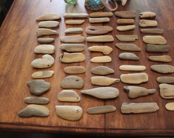50 pcs of PRIME flat driftwood 3-5&quot; from Northern California, wedding place cards, escort cards, great for crafts. Best of the Best!