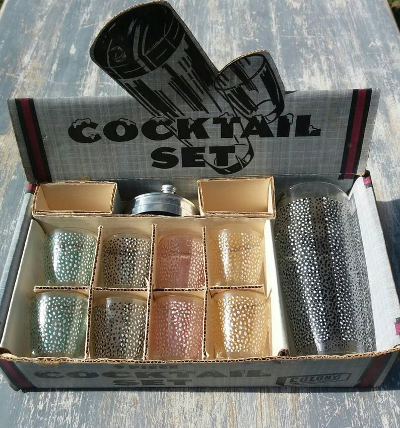 Vintage mid century French cocktail shaker set. Rare Unused Etsy