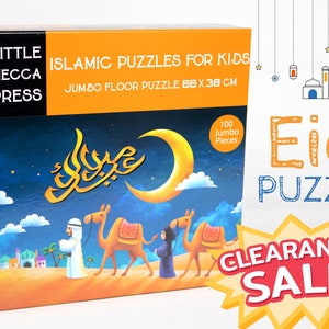 Eid Mubarak Jumbo Floor Puzzle 100 Piece 2.8 Feet Long Eid Mubarak Gift Perfect Ramadan And Eid Activity And Craft For Kids Eid Part Favors