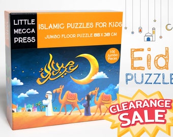 Eid Mubarak Jumbo Floor Puzzle 100 Piece 2.8 Feet Long Eid Mubarak Gift Perfect Ramadan And Eid Activity And Craft For Kids Eid Part Favors