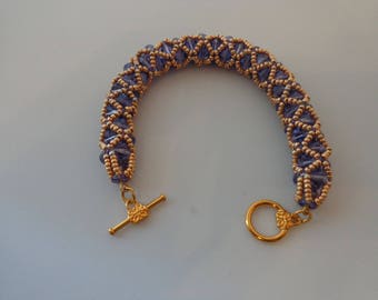 Bracelet Cristal de Swarowski et Miyuki Delicas Gold