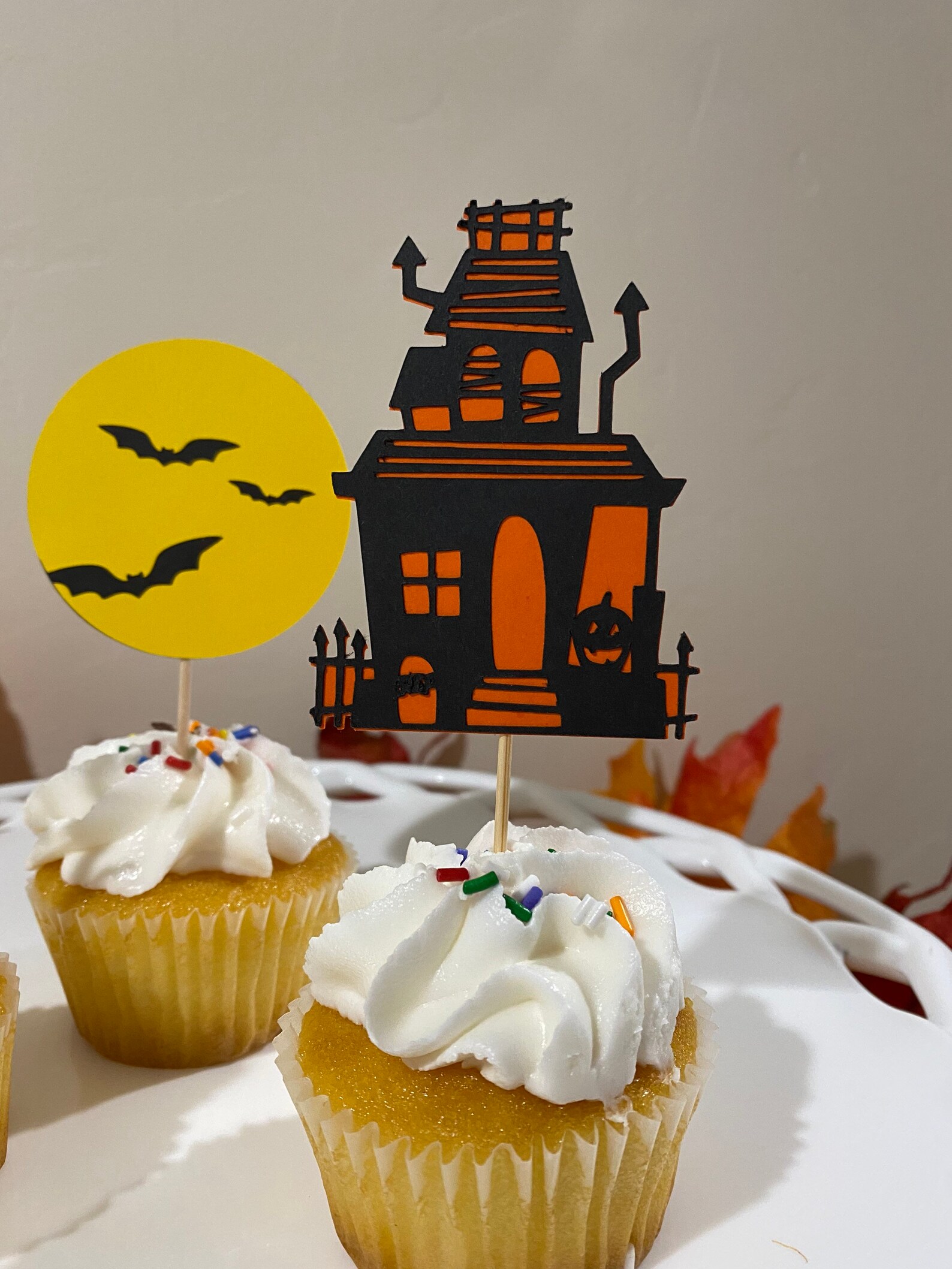 Halloween Cupcake Toppers Spooky Tree Cupcake Toppers Full Etsy UK