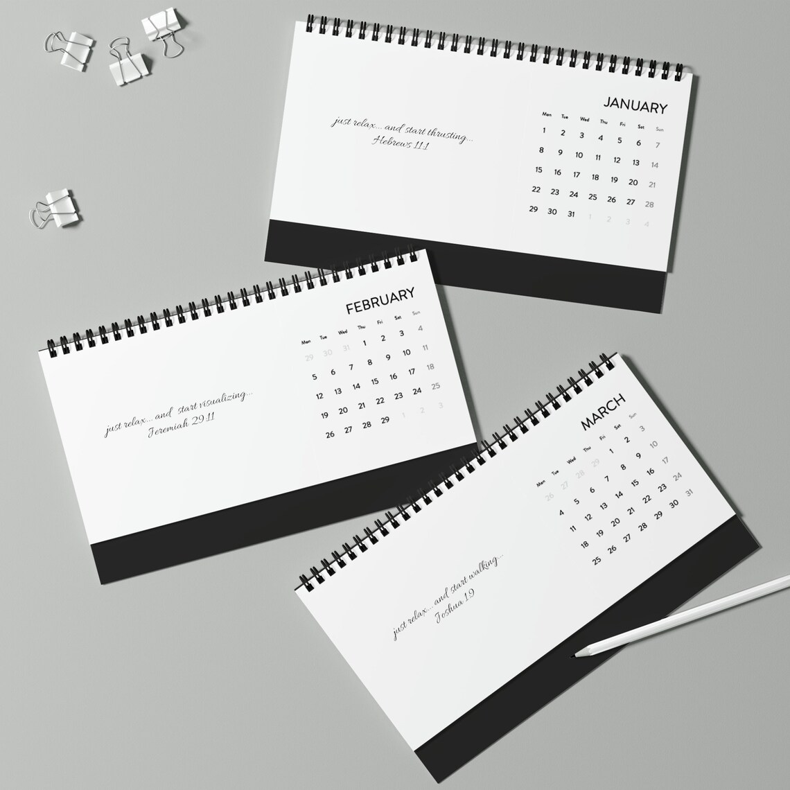 Simplex Desk Calendar (2024 Grid) - Etsy