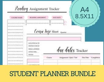 Half Letter Student Planner Printable Study Planner School - Etsy