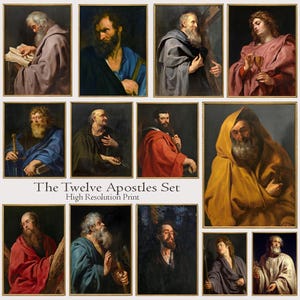 The Twelve Apostles of Jesus Painting + Saint Matthias by Peter Paul Rubens, Anthony van Dyck and Ilya Repin, Jesus Disciples Art Collection