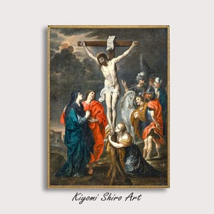The Crucifixion Jesus of Nazareth by Follower of Peter Paul Rubens, Jesus Artwork Famous Old Master Painting. Jesus Crucifixion Baroque Art