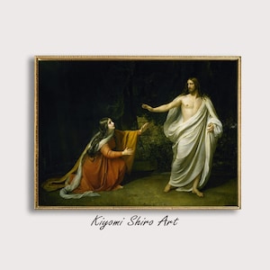 Mary Magdalene and Jesus of Nazareth Painting by Alexander Andreyevich Ivanov, Tretyakov Gallery Masterpiece Printable Fine Art John 20:1–13