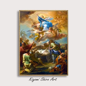 La Asunción de la Virgen de Corrado Giaquinto, Pintura, Inmaculada Asunción, Arte del Período Barroco, Virgen María Vintage, Icono Religioso