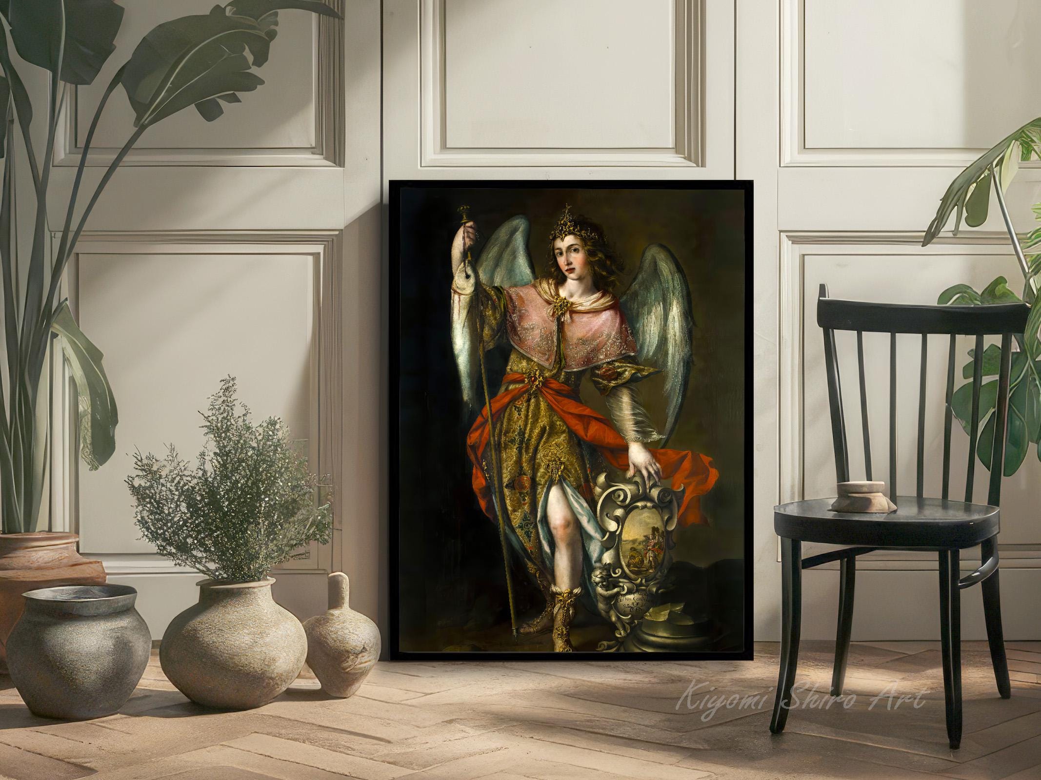Archangel Raphael Oil Painting, Patron Saint of Healing, Saint Raphael ...