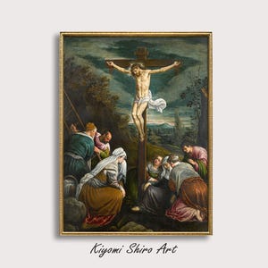 The Crucifixion Museum del Prado Collection Painting by Jacopo Bassano, High Resolution Printable Wall Art, Holy Artwork  Digital Prints