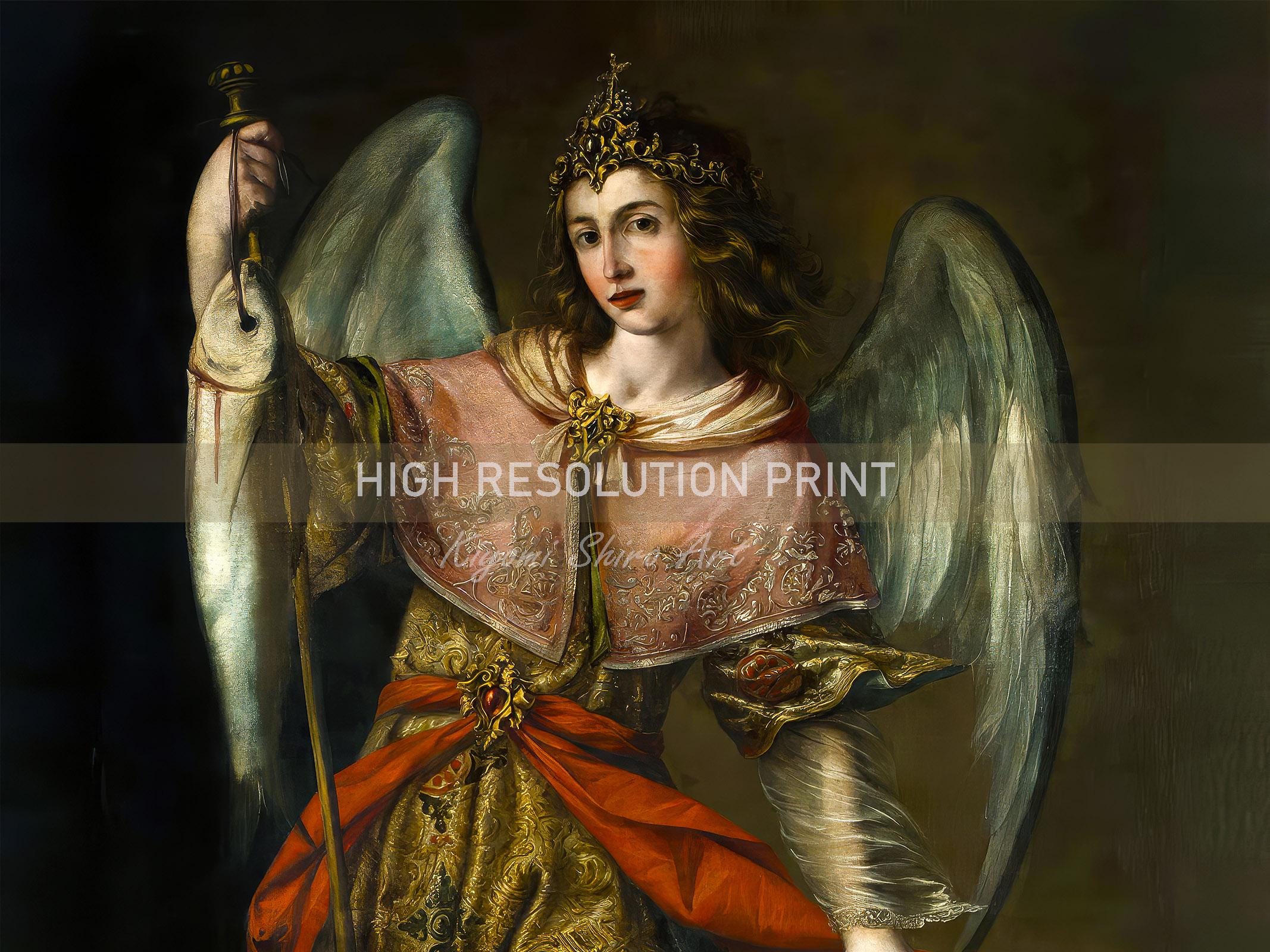 Archangel Raphael Oil Painting, Patron Saint of Healing, Saint Raphael ...