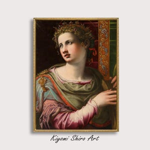 Saint Catherine of Alexandria Italian Renaissance Period Religious Art, Catherine Wheel Famous Oil Painting, Renaissance Period Artwork.