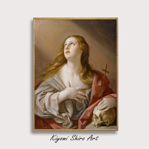 The Penitent Magdalene Painting by Italian Baroque Artist Guido Reni, Galleria Doria Pamphilj Art, Mary Magdalene Wallart, Marie Madeleine