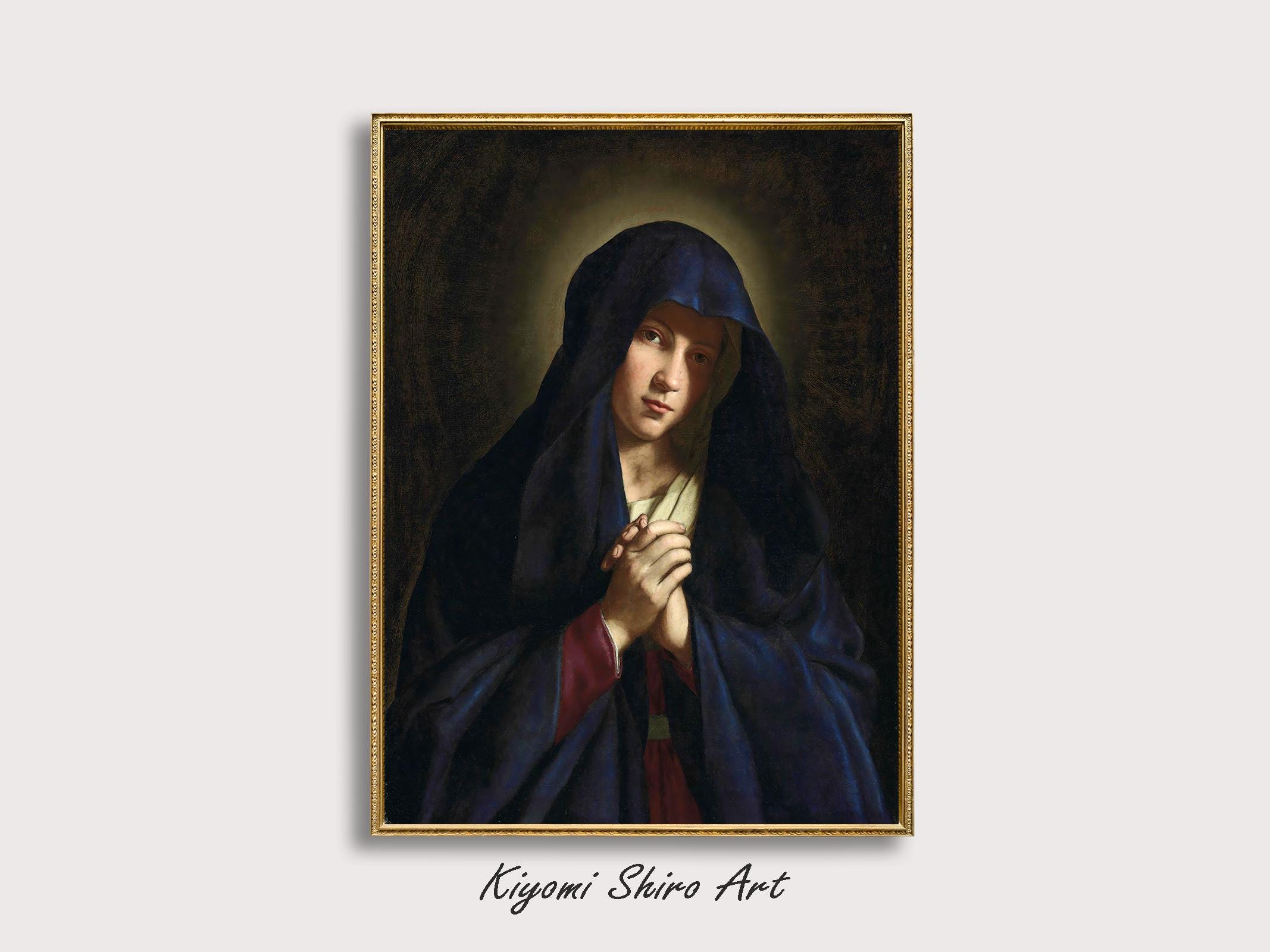 The Madonna at Prayer Art by Italian Painter Giovanni Battista