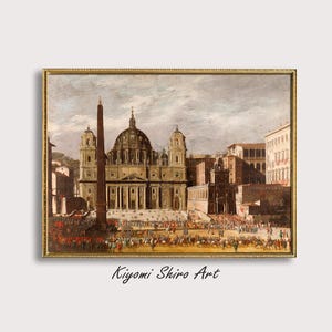 St. Peter Basilica Baroque Period Art by Viviano Codazzi, Museum del Prado Oil Painting, Vatican City Cathedral Artwork, Monumental Painting