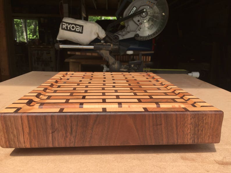 End Grain Cutting Board Brick Pattern Curly Maple and Etsy
