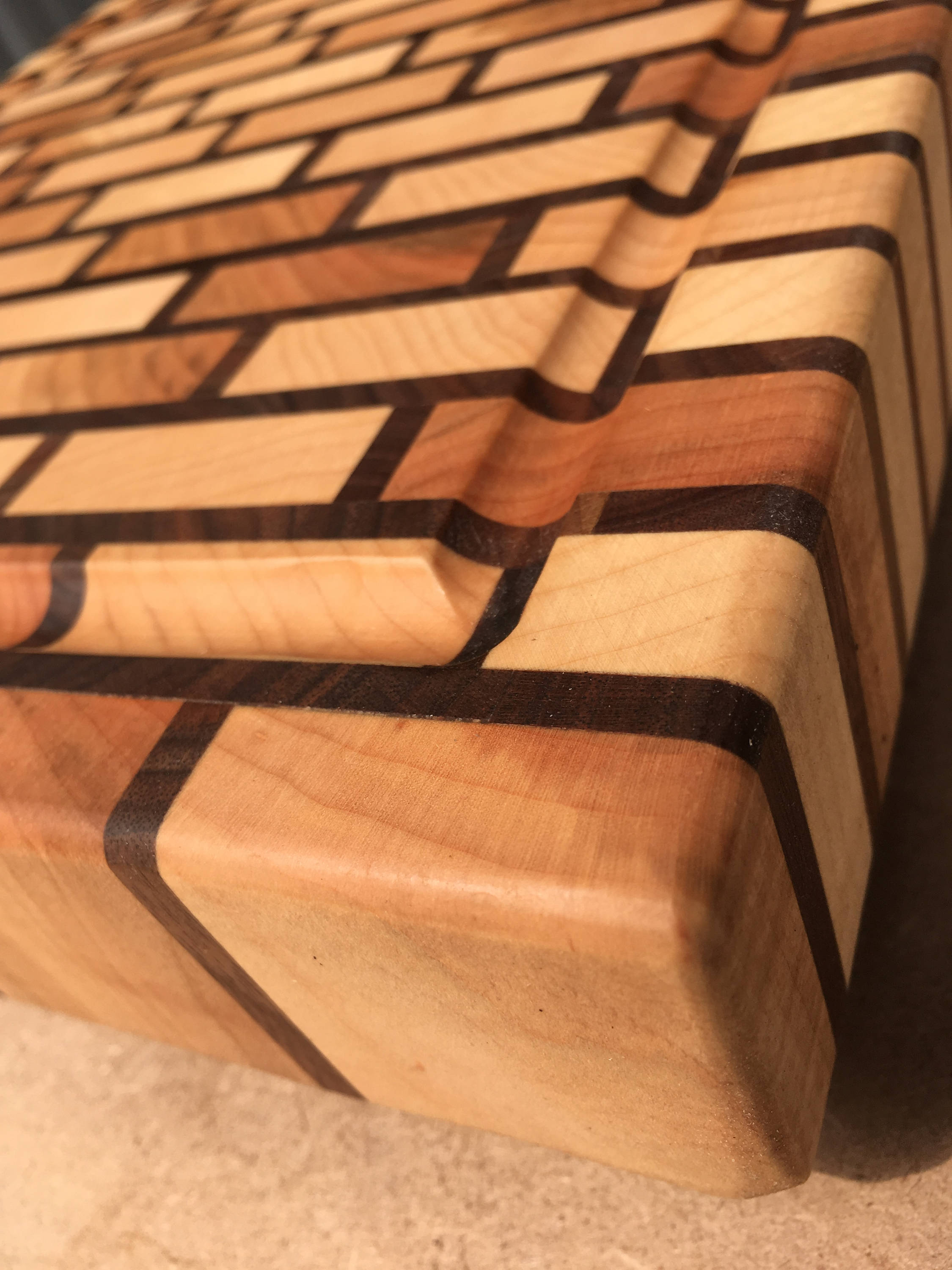 End Grain Cutting Board Brick Pattern Curly Maple and Etsy