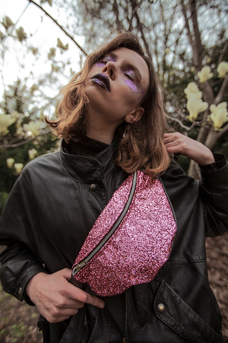 Pink Glitter Bumbag
