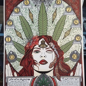 Her Highness Cannabis Emerald screenprint poster