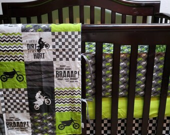 dirt bike crib bedding set