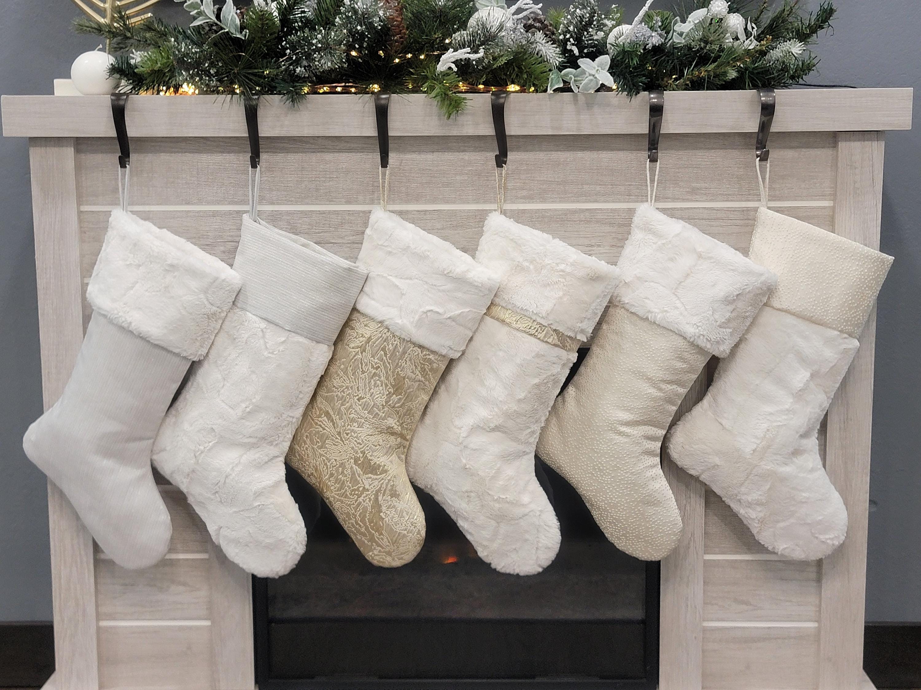 White, Gold, Silver Christmas Stockings - Etsy