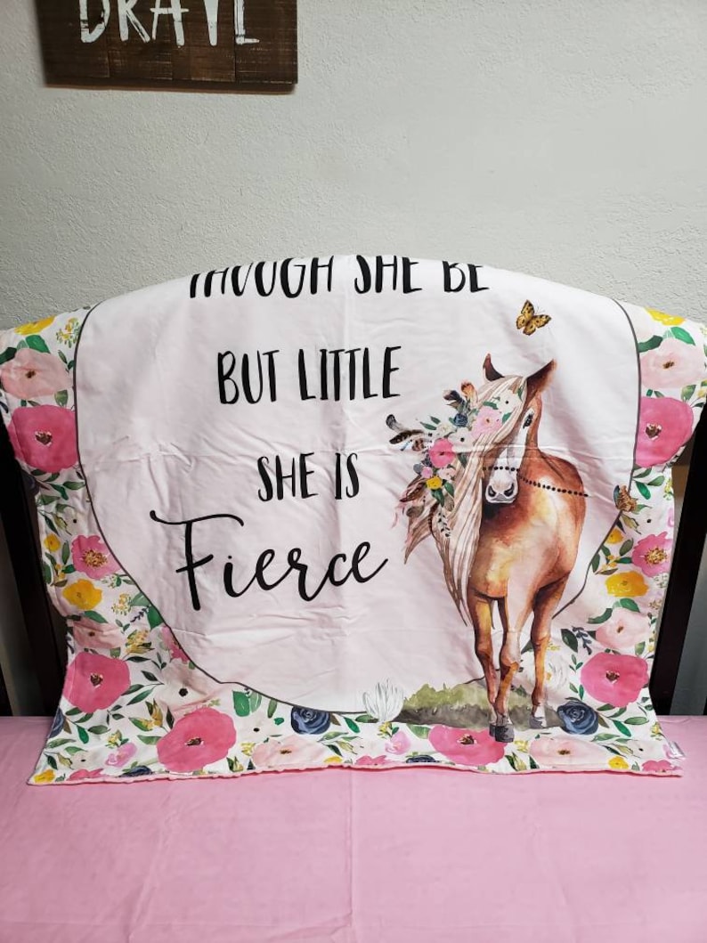 Baby Girl Beddingpretty Horses Flowers Toddler Bedding Etsy
