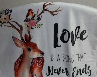 Deer baby bedding, toddler blanket,girl blanket,deer skin blanket,fawn blanket,crib bedding,floral bedding,fawn minky blanket
