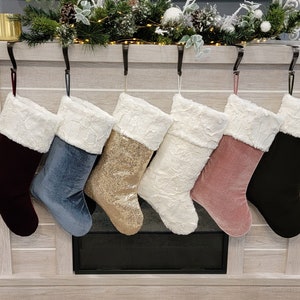 Velvet christmas stockings,blue stockings, green stockings, burgundy stockings, champagne stockings, ivory stockings, pink stockings