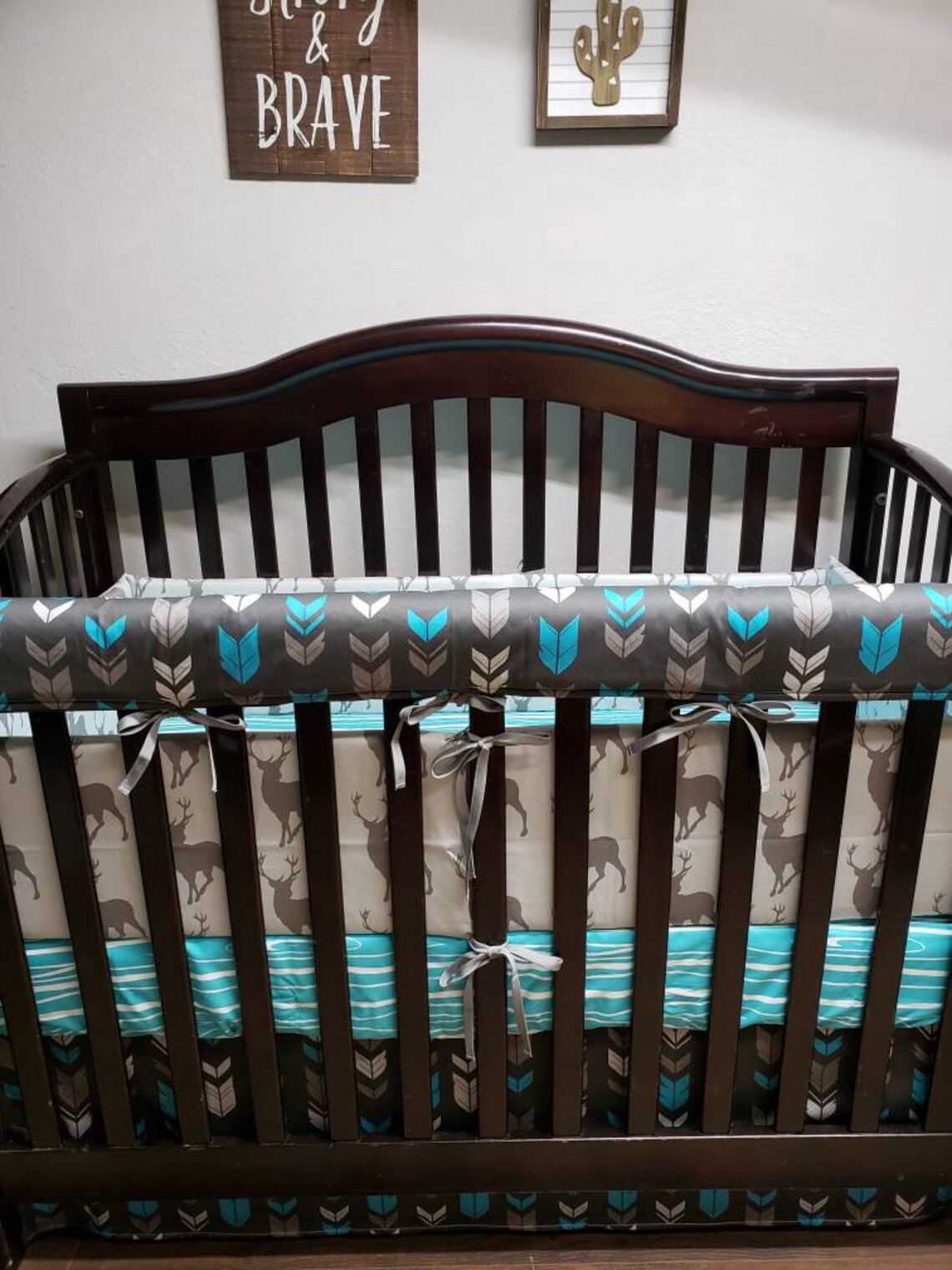 Teal bedding/Baby crib set/wholeclothe blanket/patchwork Etsy