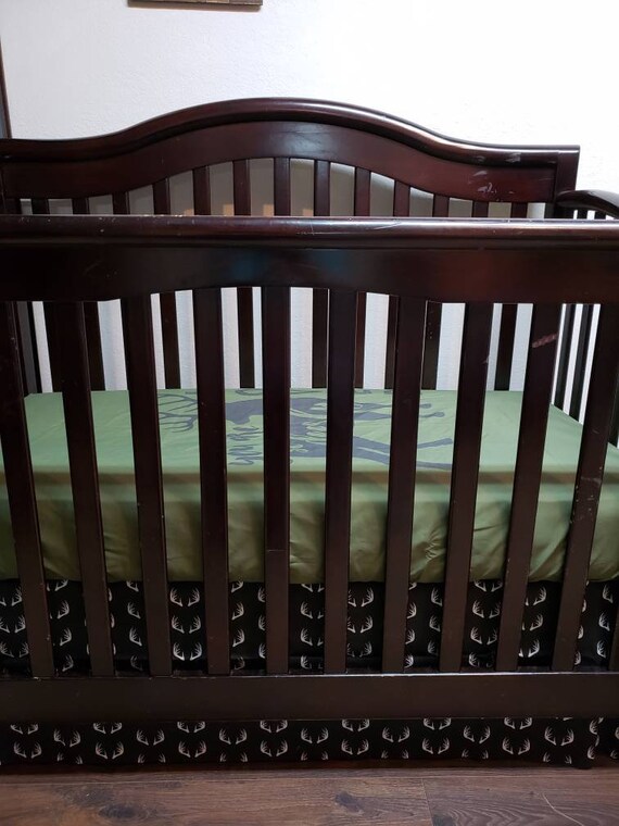 Crib Skirt Antlers Skirt Baby Boy Bedding Camouflage Deerly Etsy
