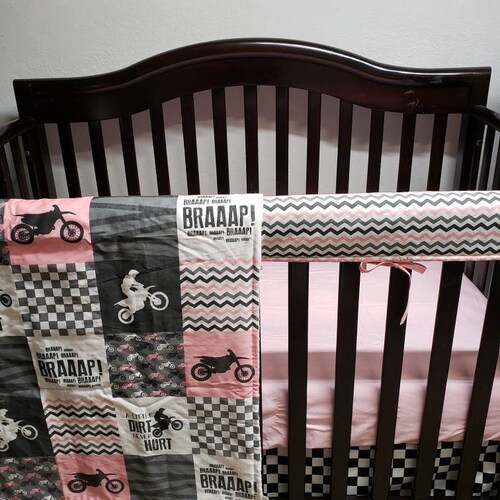 Dirt Bike Baby Bedding Set Baby Girl Crib Bedding Pink Etsy