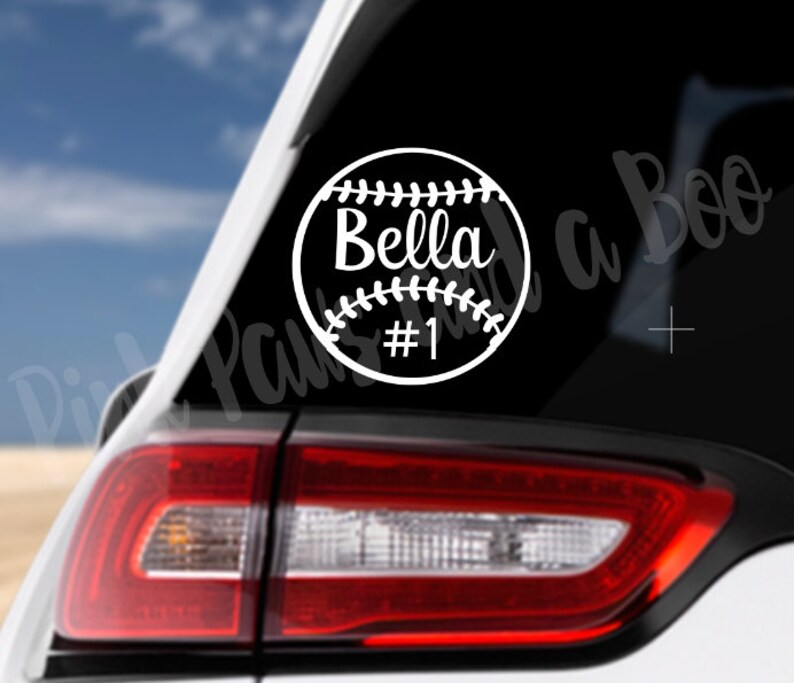 Baseball Softball Vinyl Decal Car Decal Personalized Etsy