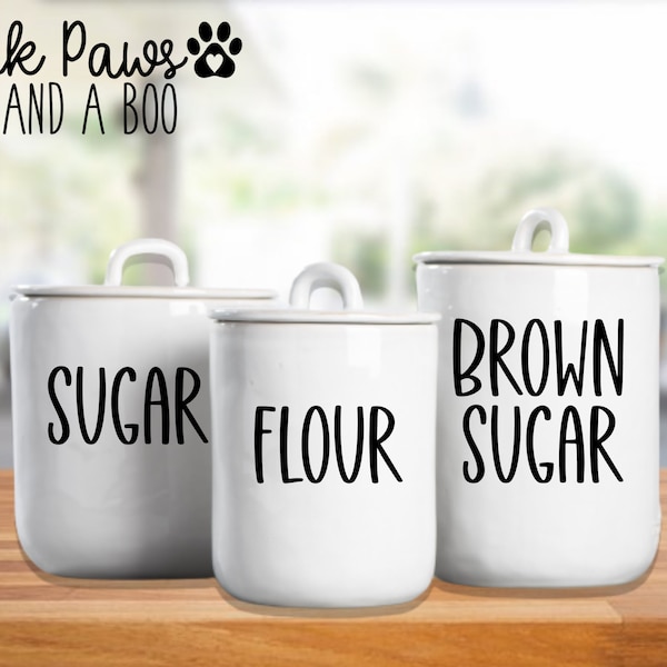 Canister Labels, Custom Labels Kitchen Labels, Baking Labels, Pantry Labels, Canister Decals, Flour, Sugar, Salt, ONE LABEL ONLY, Decals