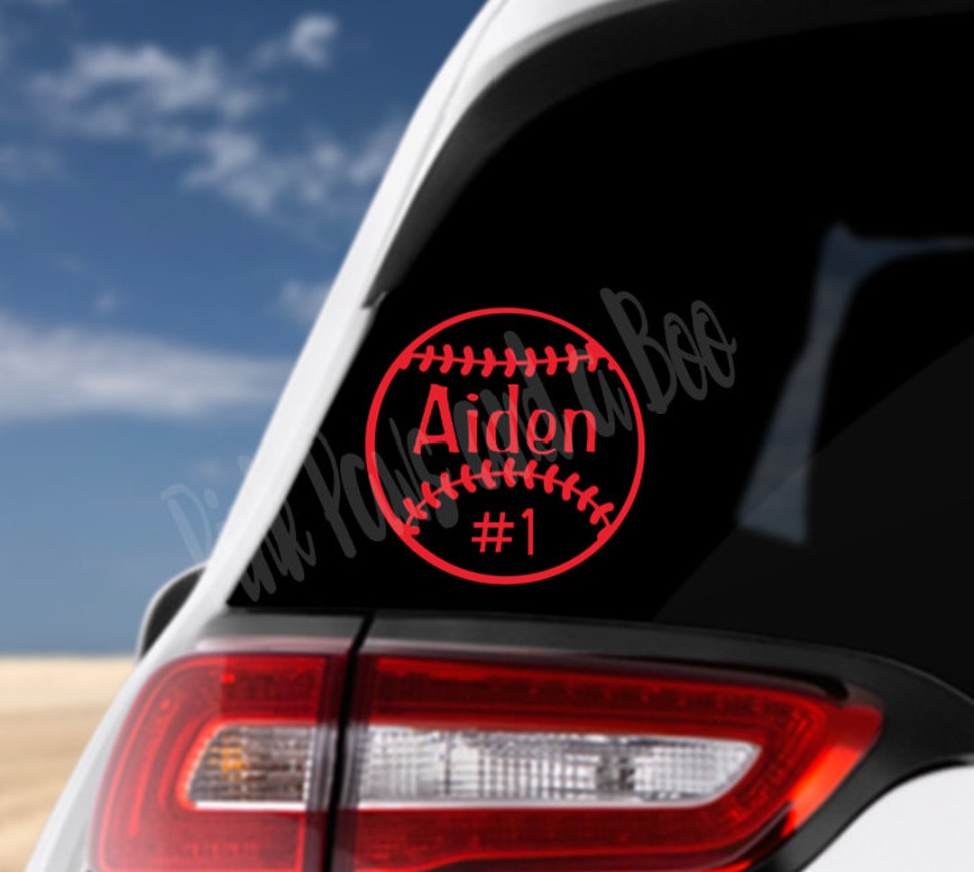 Baseball Softball Vinyl Decal Car Decal Personalized Etsy