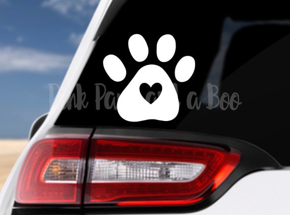 LOVE Paw Print Mug Decal Laptop Decal Tumbler Decal Dog Lover Window Decal