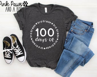 100 Days of School Shirt, 100th Day of 3rd Grade Shirt, Happy 100th Day T-Shirt, 100 Days of School T-Shirt, Teacher Shirt, Teacher T-Shirt