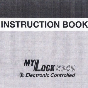 Puede incluir: Portada de libro de instrucciones en blanco y negro para la cerradura de puerta electrónica MYLOCK 634D.