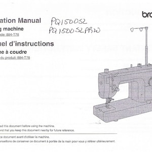 Operação da máquina de costura Brother PQ1500SL PQ1500SLPRW Guia do usuário operacional Manual de instruções do proprietário Livro Aprenda a costurar Use a tensão da linha