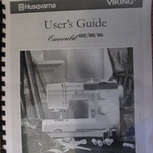 Husqvarna Viking Emerald 116 118 122 Sewing Machine Users Guide Owners Operators Instruction Manual Book How to Thread Use Sew Wind Bobbin