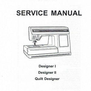 Husqvarna Viking Designer 1 II 2 Quilt Designer Sewing Embroidery Machine Service Program Repair Manual + Parts List Book How To Set Timing