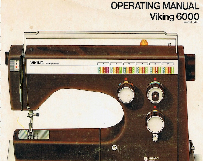 Digital Husqvarna Viking 2000 6000 Series 6440 Sewing Machine Users