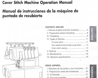Brother 2340CV Cover Stitch Serger Machine Operating Benutzer Anleitung Besitzer Anleitung Anleitung, wie man Fadenstiche Techniken näht