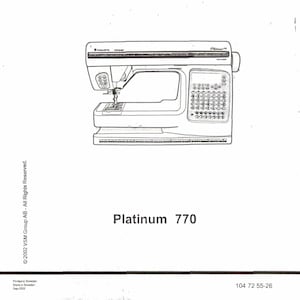 Husqvarna Viking Platinum 770 Naaimachine Service Reparatie Handleiding Boek + Onderdelen Lijst Hoe Timing Tension Feed Honden Service Programma in te stellen