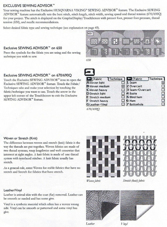Husqvarna Viking Opal 690Q 670 650 Sewing Machine Users Guide