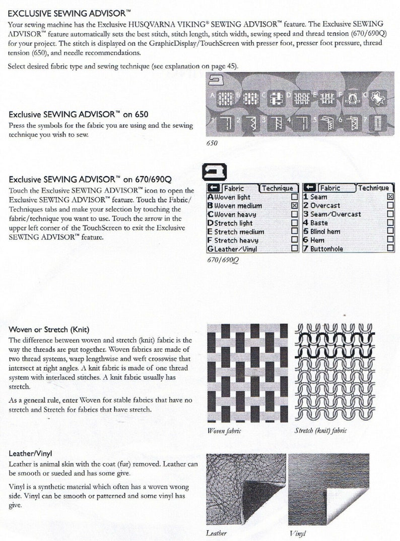 Husqvarna Viking Opal 690Q 670 650 Sewing Machine Users Guide Etsy