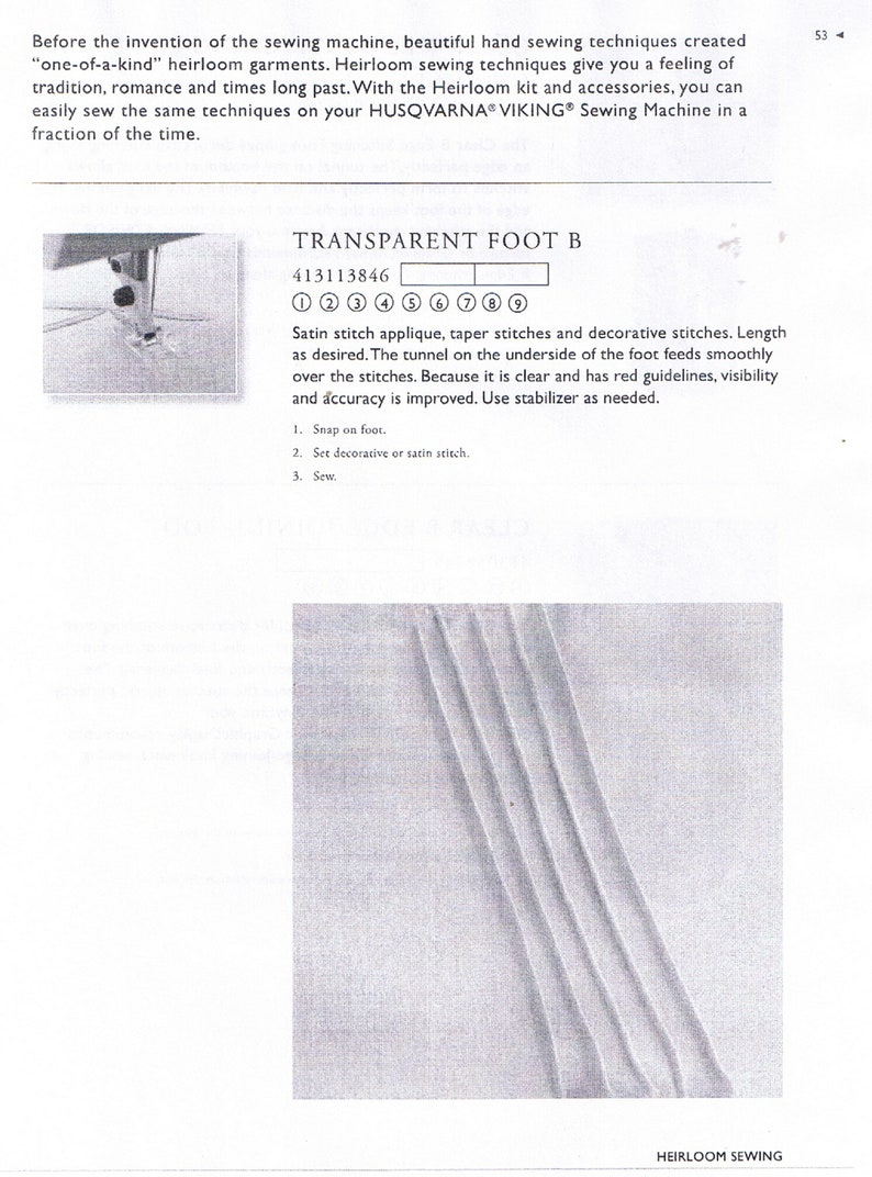 Husqvarna Viking Accessory User Guide Presser Foot Feet Etsy